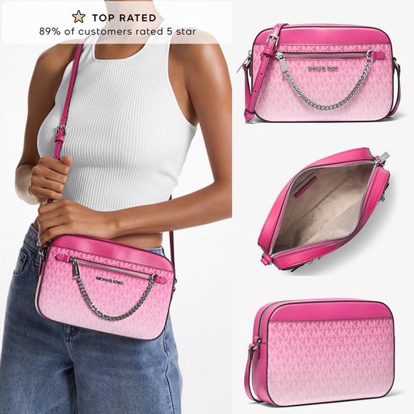 NWT Michael Kors | Jet Set Large Ombré Signature Logo Crossbody Bag $398 - Picture 1 of 3